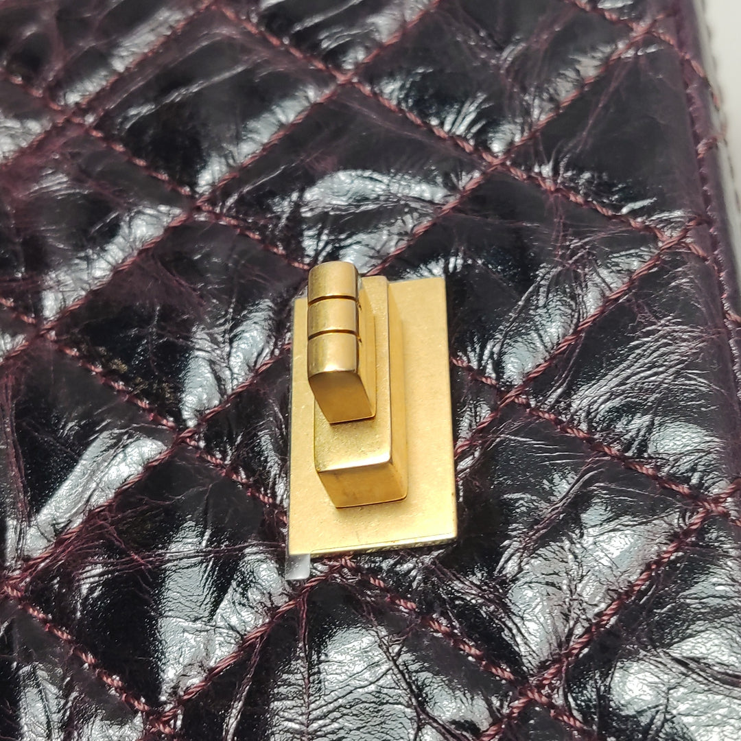 Chanel Aged Calfskin Quilted 2.55 Reissue 225 Flap Dark Burgundy