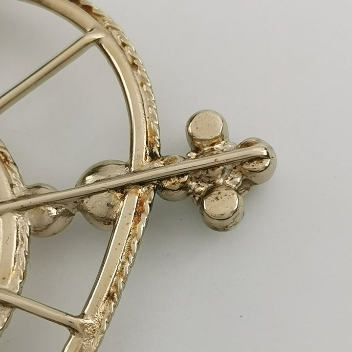 Chanel C19 CC Heart Shape Pin Brooch with Multicolour Crystal Pearls