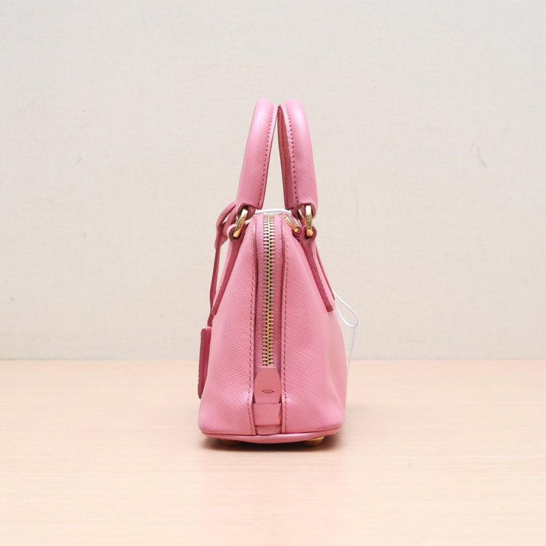 Prada Pink Saffiano Lux Leather Mini Promenade Crossbody Bag