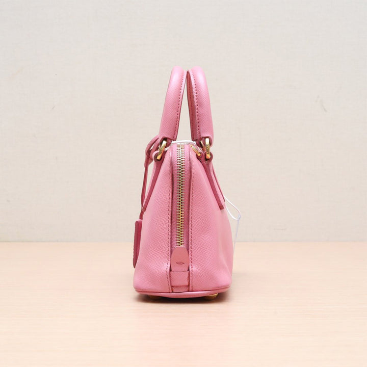 Prada Pink Saffiano Lux Leather Mini Promenade Crossbody Bag