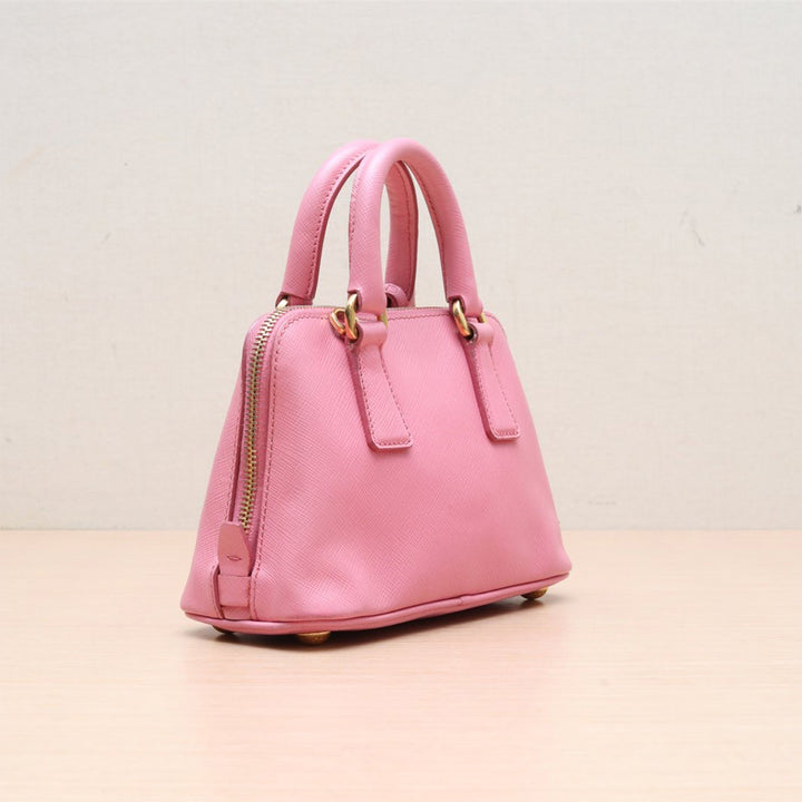 Prada Pink Saffiano Lux Leather Mini Promenade Crossbody Bag