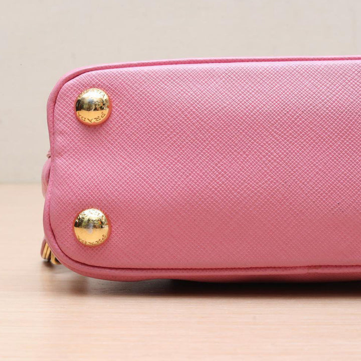 Prada Pink Saffiano Lux Leather Mini Promenade Crossbody Bag