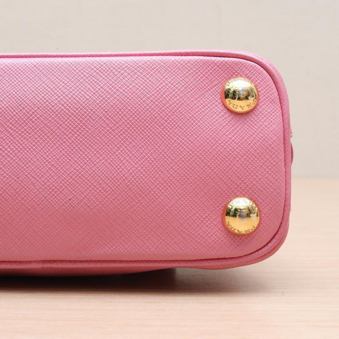 Prada Pink Saffiano Lux Leather Mini Promenade Crossbody Bag