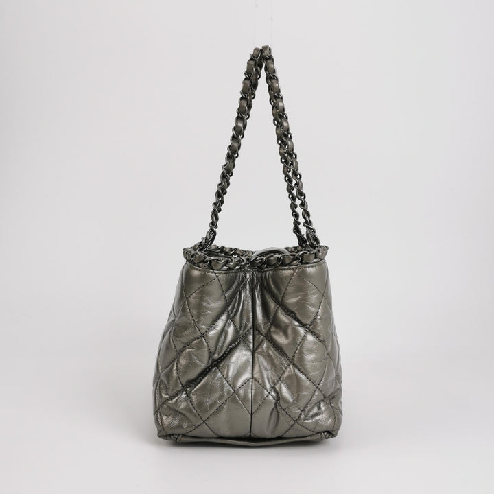 Chanel Chain Me Tote Grey Leather