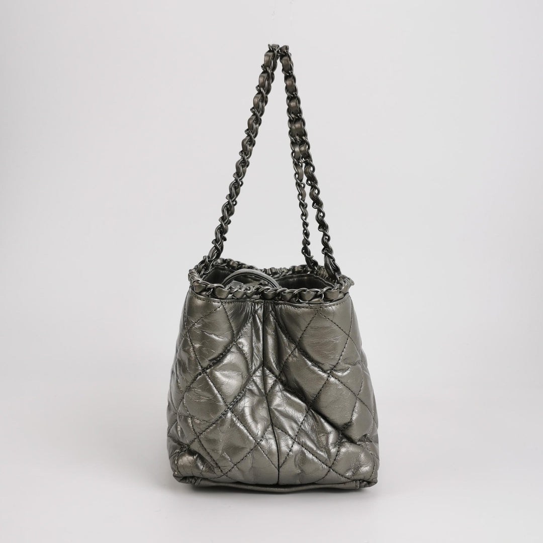 Chanel Chain Me Tote Grey Leather