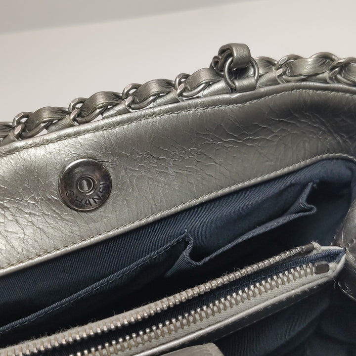 Chanel Chain Me Tote Grey Leather