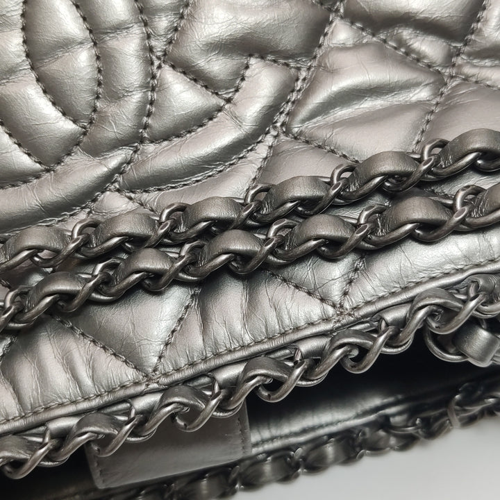 Chanel Chain Me Tote Grey Leather