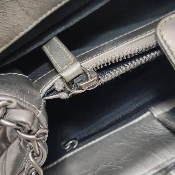 Chanel Chain Me Tote Grey Leather