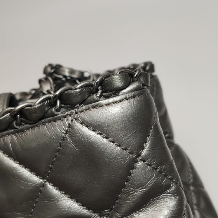 Chanel Chain Me Tote Grey Leather