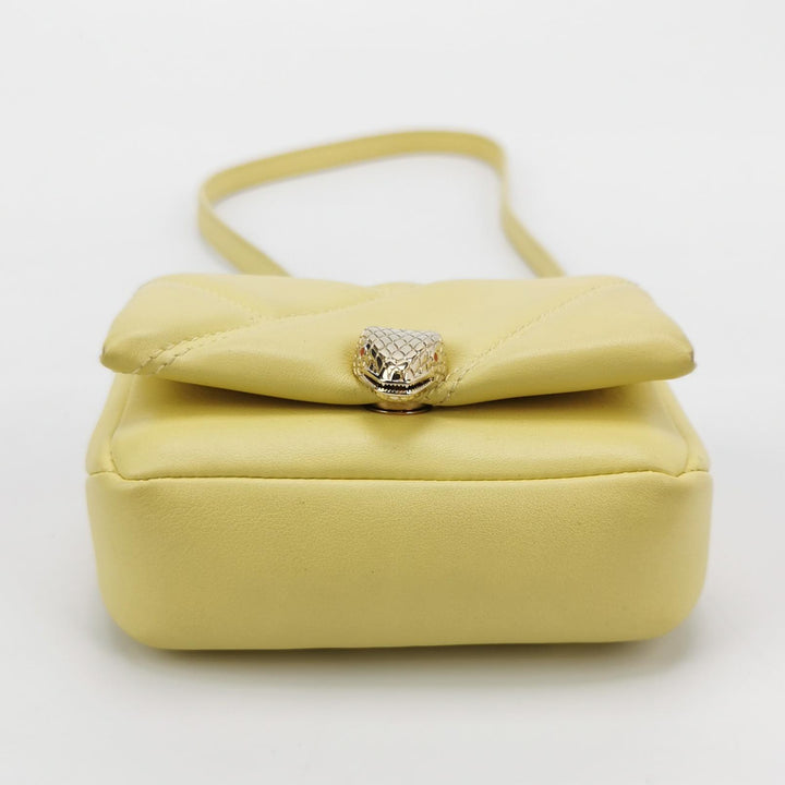 Bulgari Serpenti Cabochon Micro Bag In Yellow Leather