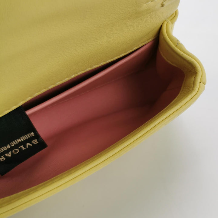 Bulgari Serpenti Cabochon Micro Bag In Yellow Leather