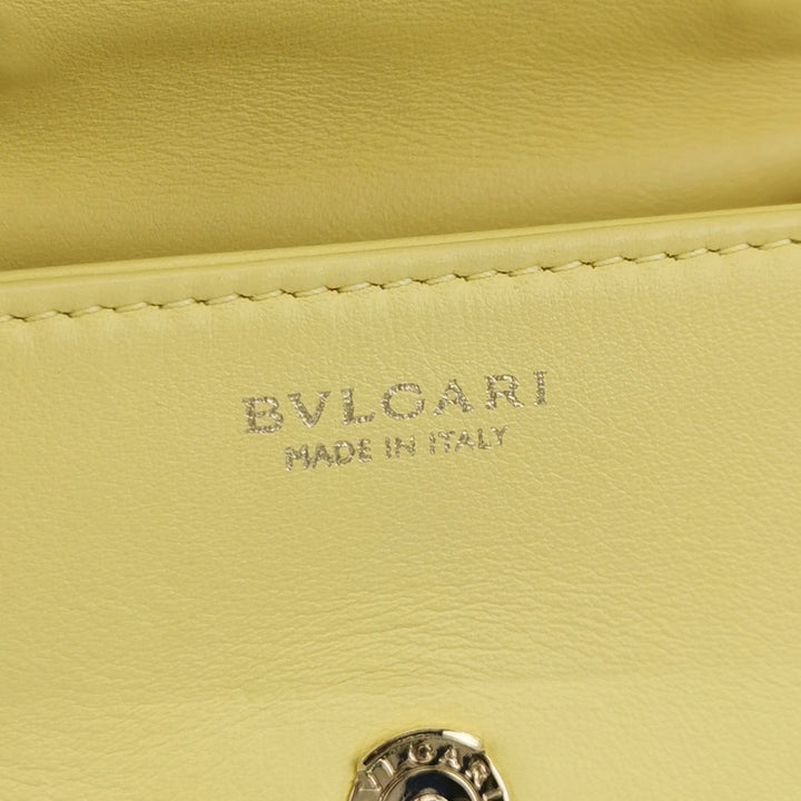 Bulgari Serpenti Cabochon Micro Bag In Yellow Leather
