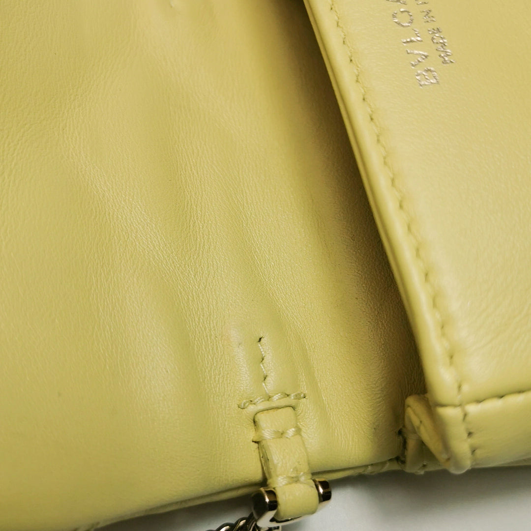 Bulgari Serpenti Cabochon Micro Bag In Yellow Leather
