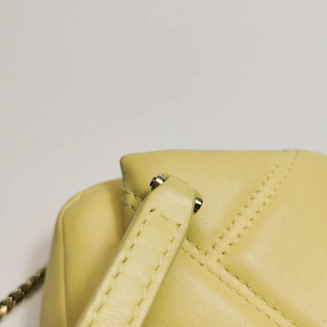 Bulgari Serpenti Cabochon Micro Bag In Yellow Leather
