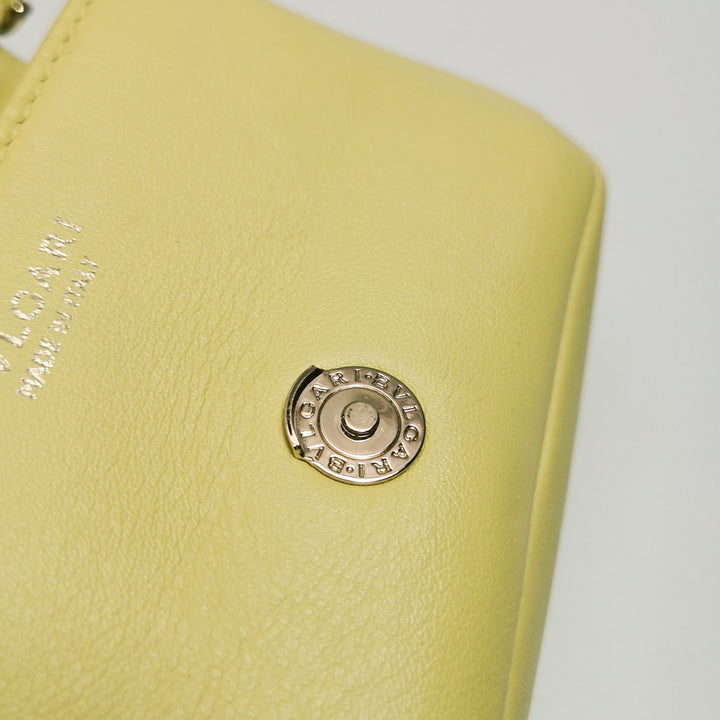 Bulgari Serpenti Cabochon Micro Bag In Yellow Leather