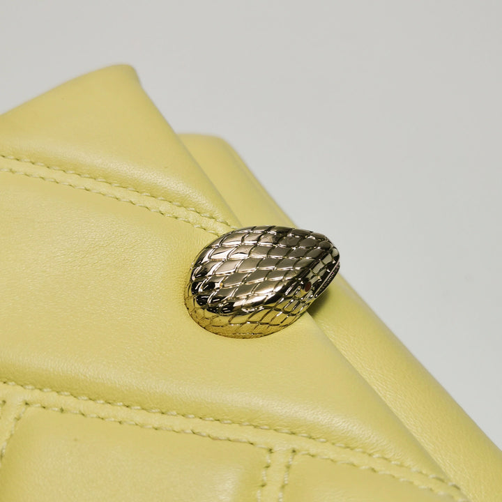 Bulgari Serpenti Cabochon Micro Bag In Yellow Leather