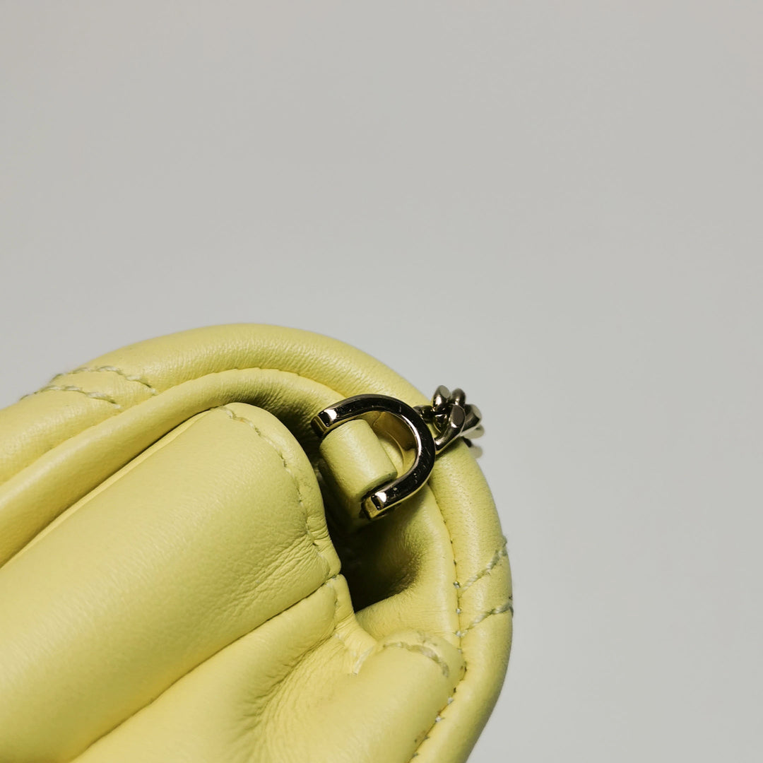 Bulgari Serpenti Cabochon Micro Bag In Yellow Leather