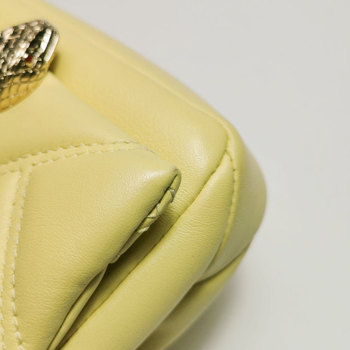 Bulgari Serpenti Cabochon Micro Bag In Yellow Leather