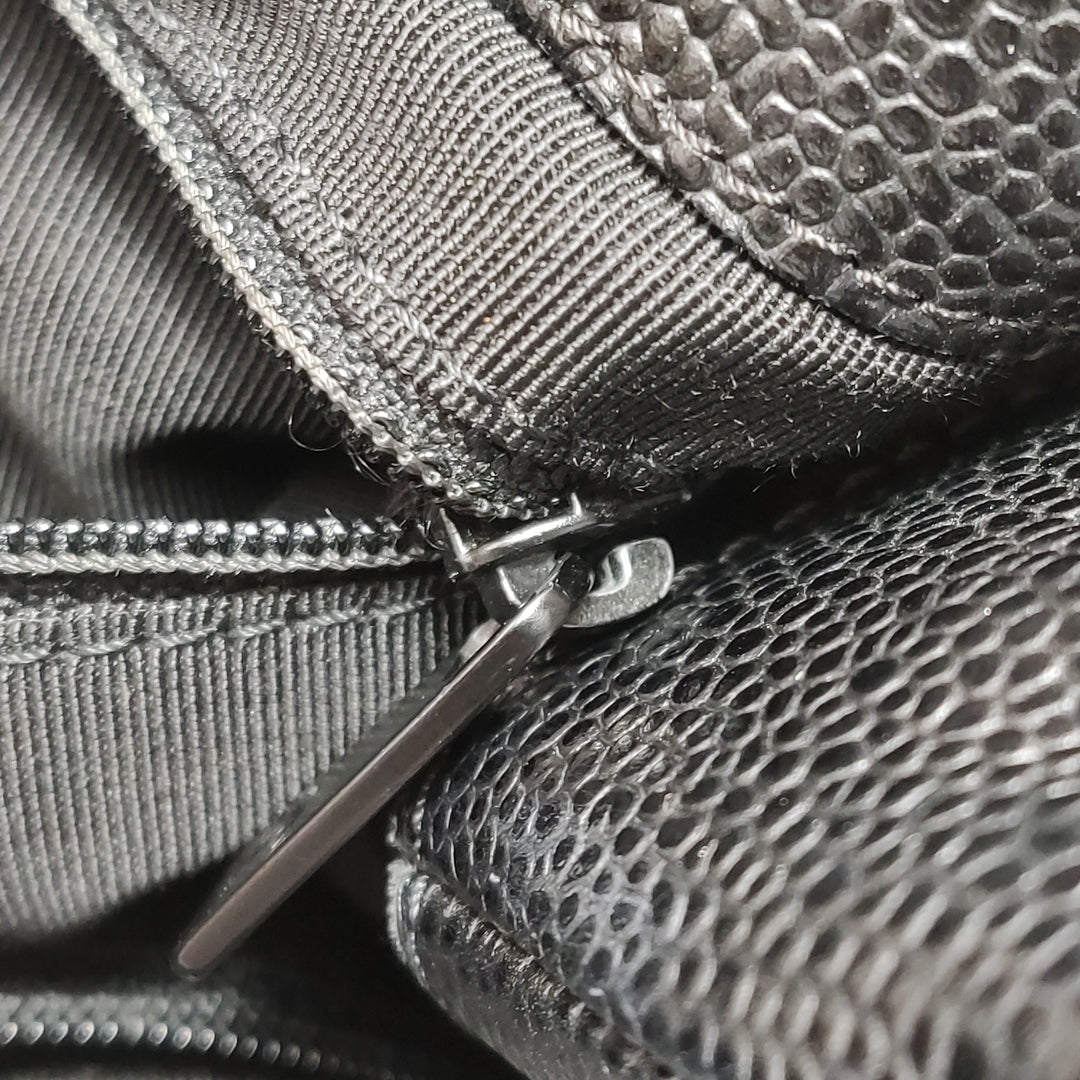 Chanel Vintage CC Logo Caviar Leather Tote Bag