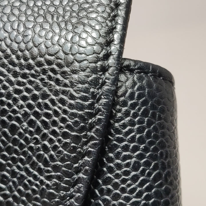 Chanel Vintage CC Logo Caviar Leather Tote Bag