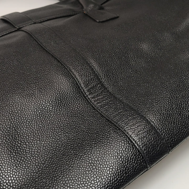 Chanel Vintage CC Logo Caviar Leather Tote Bag