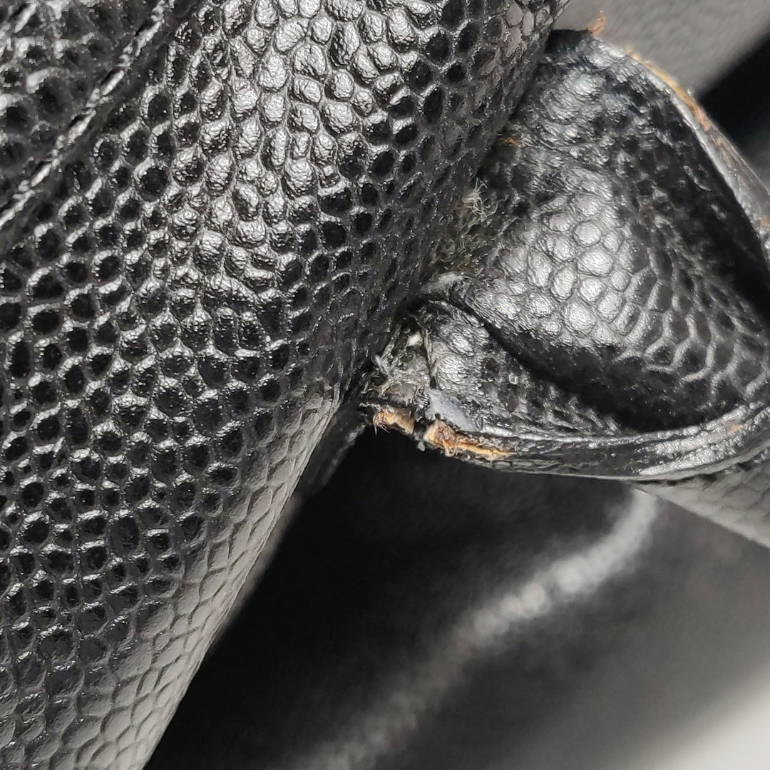 Chanel Vintage CC Logo Caviar Leather Tote Bag