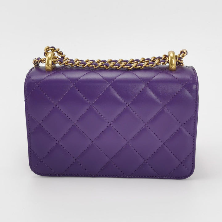 Chanel Mini Perfect Fit Flap Bag Purple Lambskin Leather
