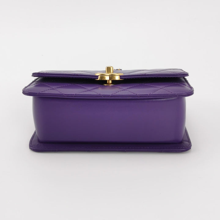 Chanel Mini Perfect Fit Flap Bag Purple Lambskin Leather