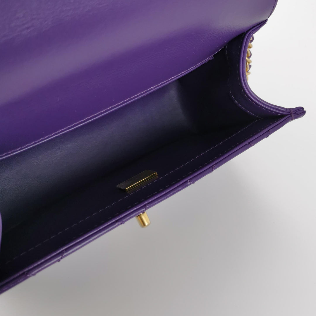 Chanel Mini Perfect Fit Flap Bag Purple Lambskin Leather