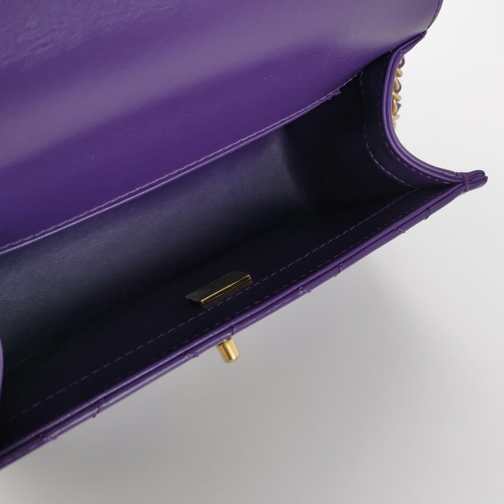 Chanel Mini Perfect Fit Flap Bag Purple Lambskin Leather