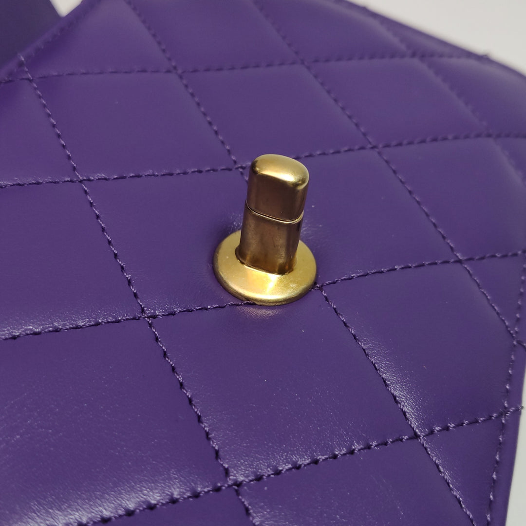 Chanel Mini Perfect Fit Flap Bag Purple Lambskin Leather