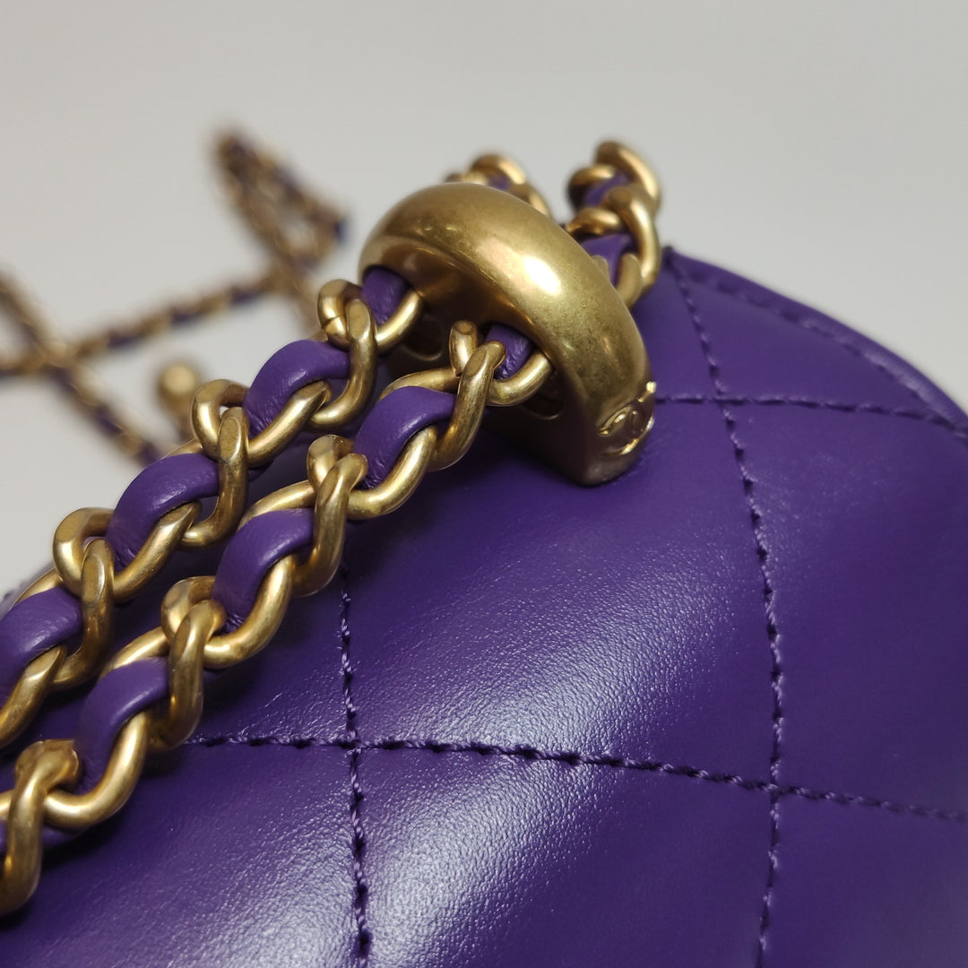 Chanel Mini Perfect Fit Flap Bag Purple Lambskin Leather