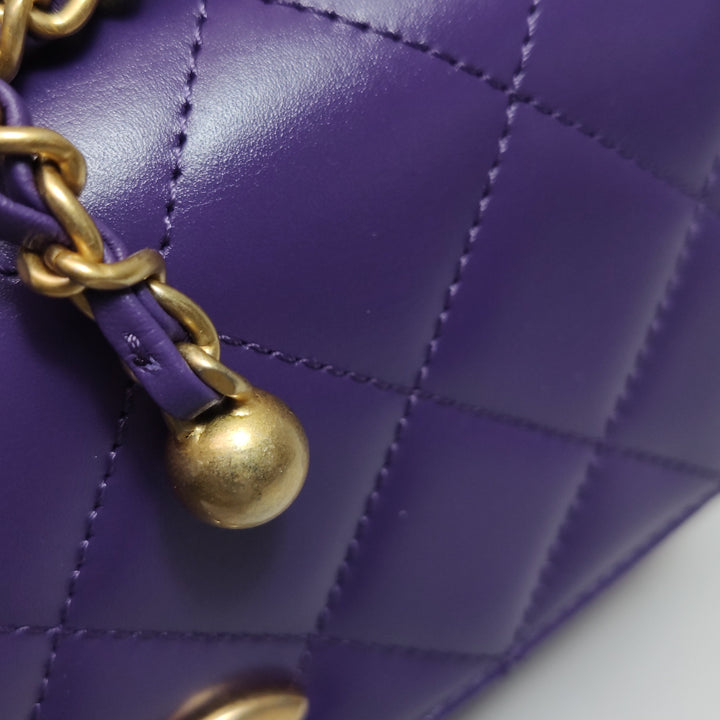Chanel Mini Perfect Fit Flap Bag Purple Lambskin Leather