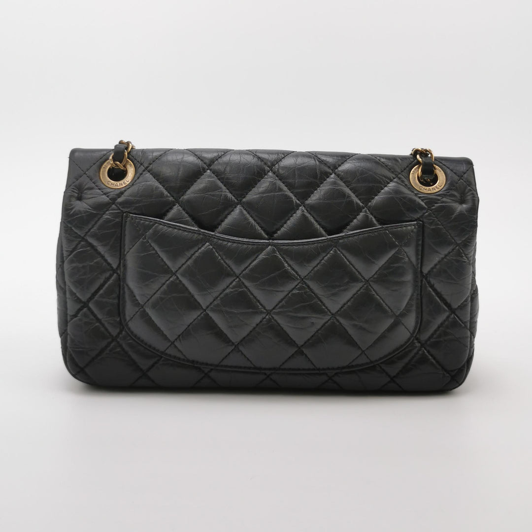 Chanel Aged Calfskin Quilted Medium Medallion Flap Black