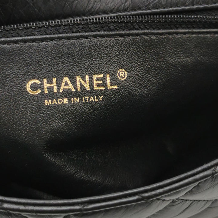 Chanel Aged Calfskin Quilted Medium Medallion Flap Black
