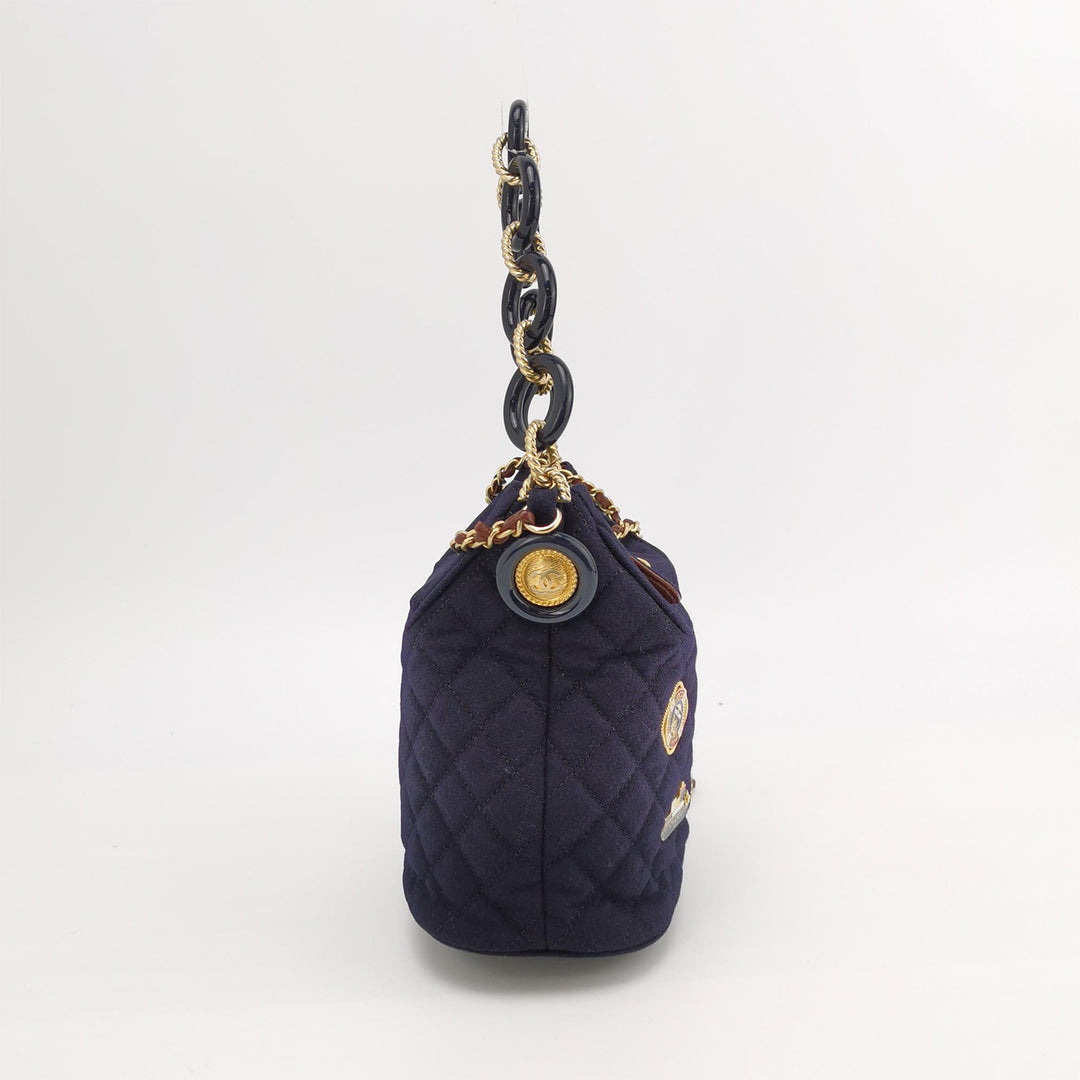 Chanel Paris-Hamburg Charms Bucket Bag Quilted Wool