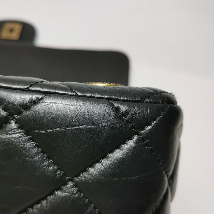 Chanel Aged Calfskin Quilted Medium Medallion Flap Black