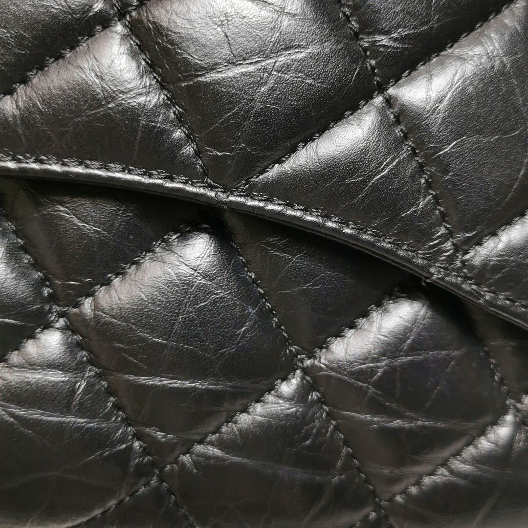 Chanel Aged Calfskin Quilted Medium Medallion Flap Black