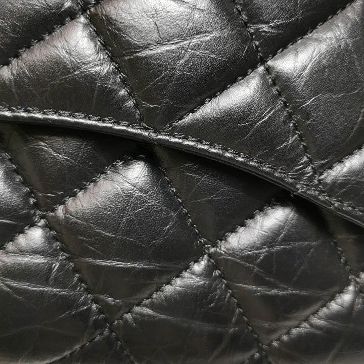 Chanel Aged Calfskin Quilted Medium Medallion Flap Black