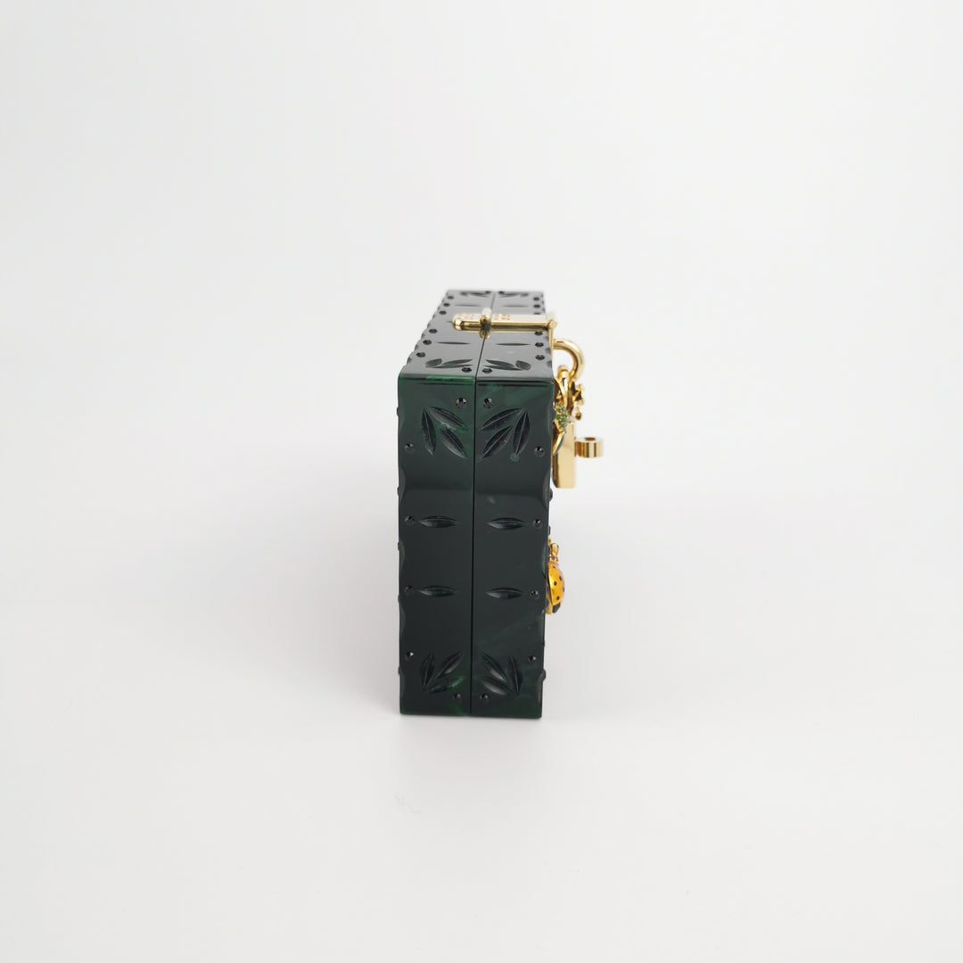 Dolce & Gabbana Sicily Green Box Bag Insect Detail