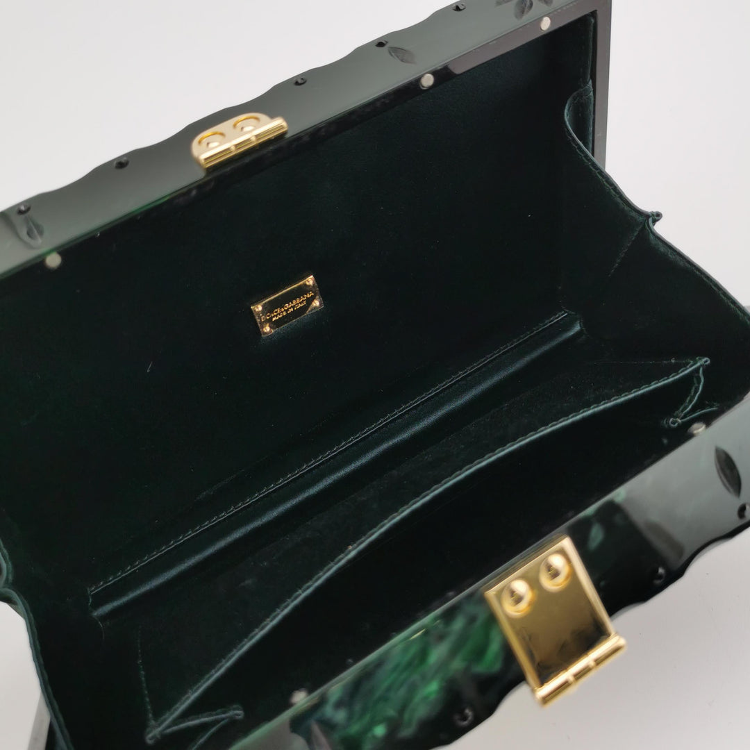 Dolce & Gabbana Sicily Green Box Bag Insect Detail