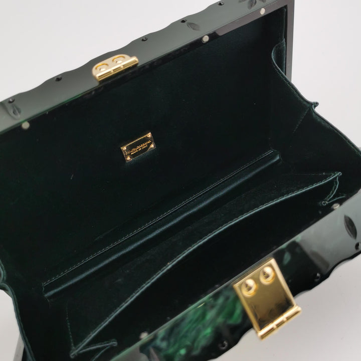 Dolce & Gabbana Sicily Green Box Bag Insect Detail