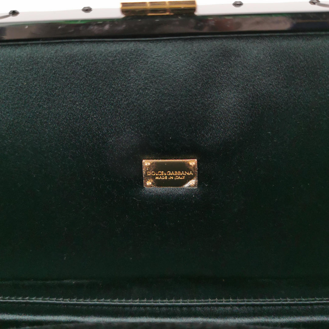 Dolce & Gabbana Sicily Green Box Bag Insect Detail