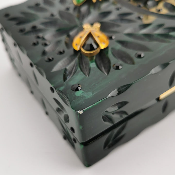 Dolce & Gabbana Sicily Green Box Bag Insect Detail