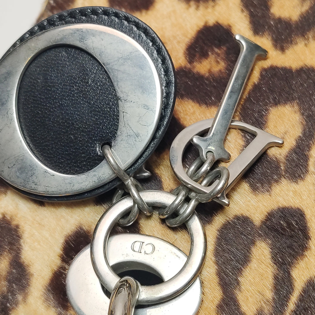 Dior Lady Dior In Medium Leopard Print Ponyhair Bag