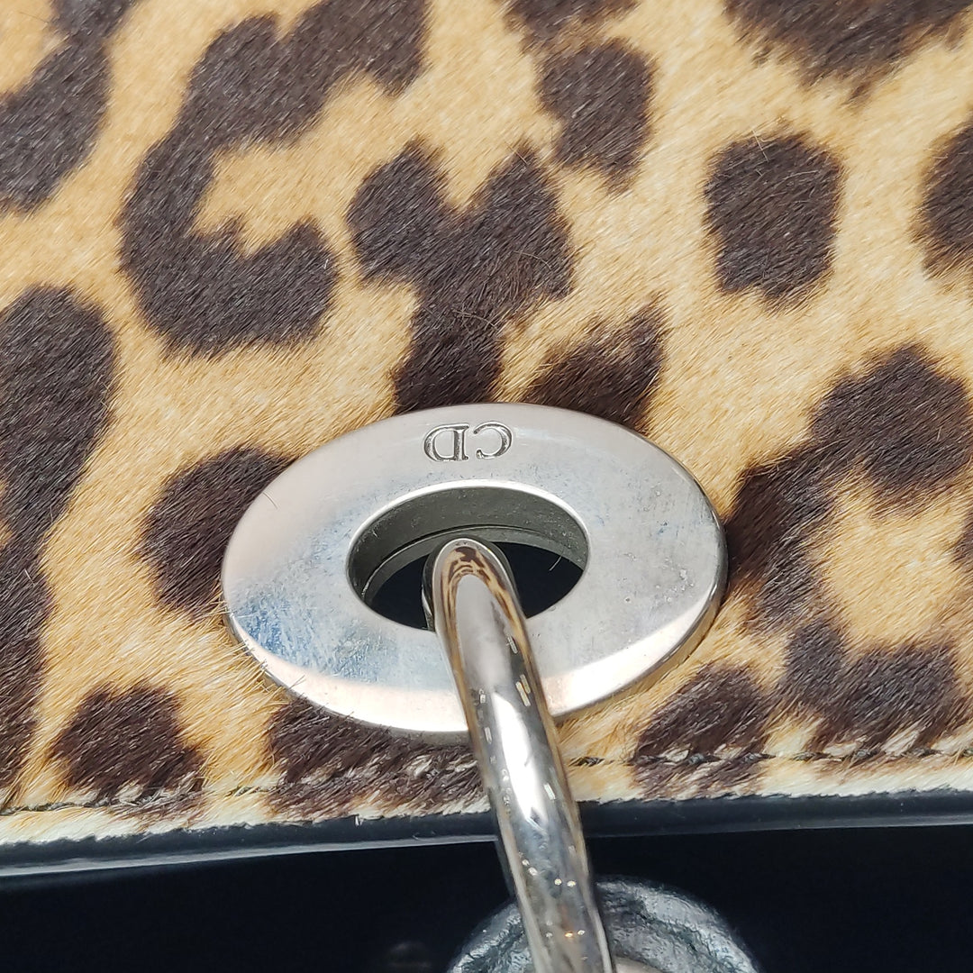 Dior Lady Dior In Medium Leopard Print Ponyhair Bag