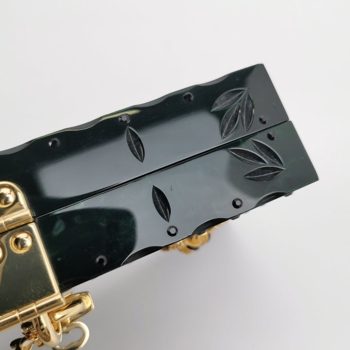 Dolce & Gabbana Sicily Green Box Bag Insect Detail