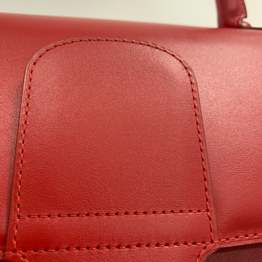 Delvaux Red Brillant GM Box Calfskin Leather Bag Gold Hardware