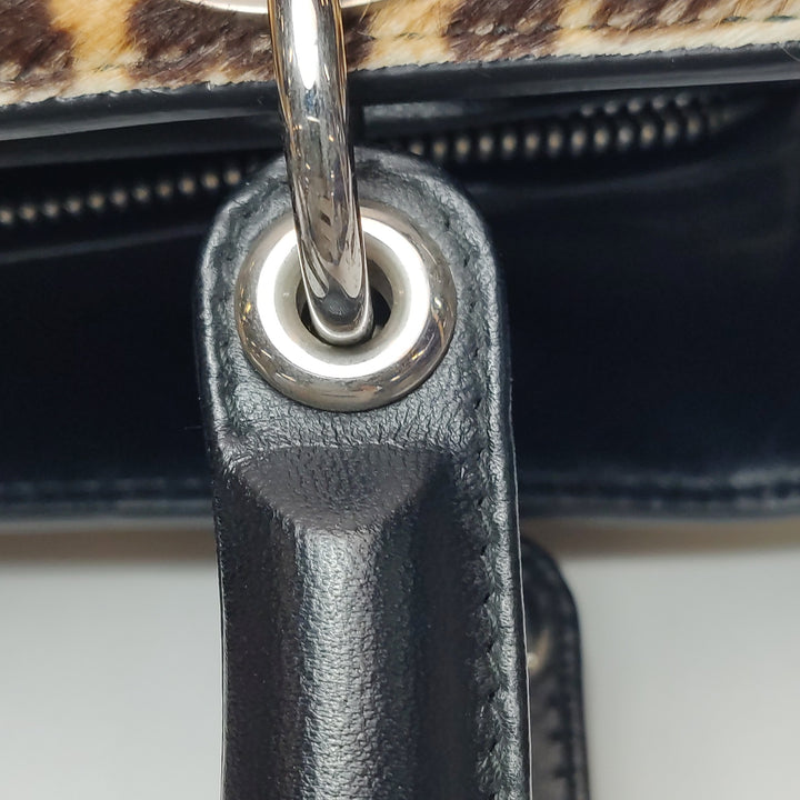 Dior Lady Dior In Medium Leopard Print Ponyhair Bag