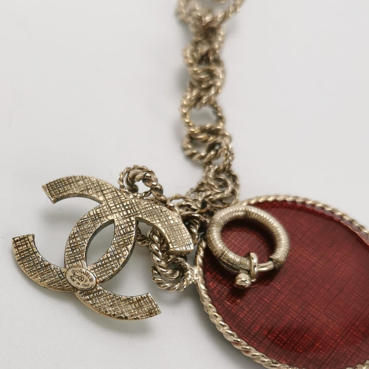 Chanel CC Logo No.5 Red Chain Bracelets